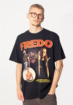 Fredo Unisex Tee Printed T-Shirt in Black