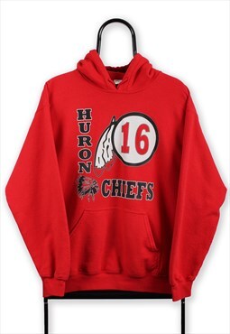 Vintage Red Huron Chiefs Hoodie Womens