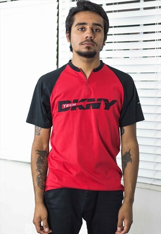 VINTAGE DKNY T-SHIRT LOGO 90S M 8.9
