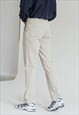 VINTAGE 90S HENDY COTTONS PLEATED CREAM CHINO TROUSERS MEN