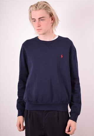 POLO RALPH LAUREN MENS VINTAGE SWEATSHIRT JUMPER MEDIUM 90S