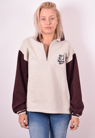 REEBOK WOMENS VINTAGE SWEATSHIRT JUMPER XL GREY 90S