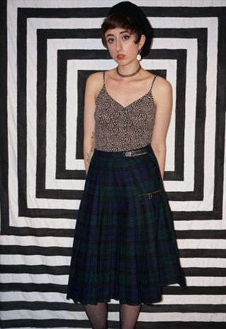VINTAGE 60'S WOOL TARTAN SKIRT / KILT