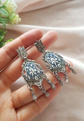 VINTAGE STERLING SILVER CHANDELIER EARRINGS