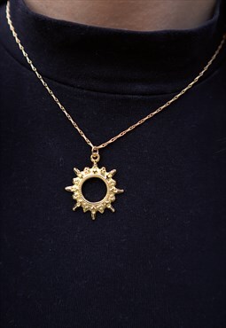 Sunburst Gold Charm Pendant