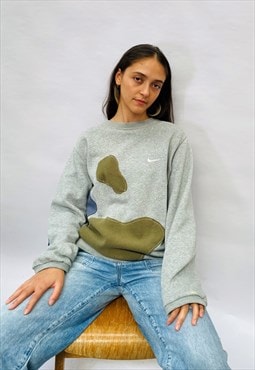 Vintage 90s Nike Patchwork Embroidered Sweatshirt