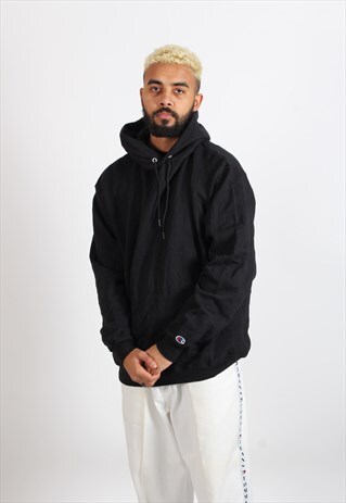 VINTAGE CHAMPION HOODIE BLACK