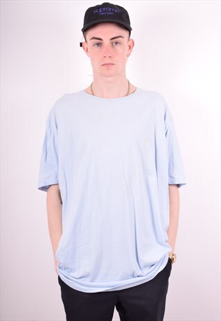 POLO RALPH LAUREN MENS VINTAGE T-SHIRT TOP XXL BLUE 90S