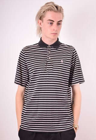 POLO RALPH LAUREN MENS VINTAGE POLO SHIRT SMALL BLACK 90S
