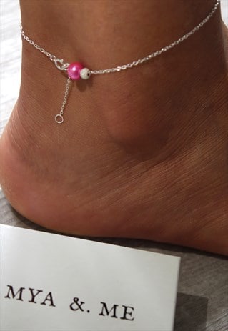 Ari Anklet 925 Sterling Silver in Pink