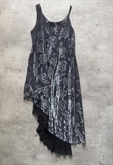 Silver mesh layered maxi dress 