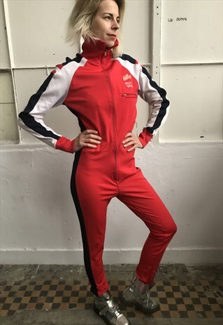 VINTAGE 90' OLDSCHOOL UNISEX COOL RED SKI JUMPSUIT