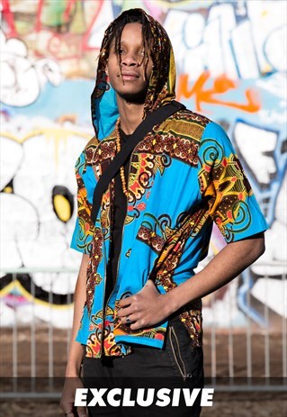 EXCLUSIVE FESTIVAL JACKET AFRICAN PRINT OPEN SHIRT