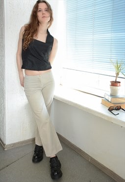 Vintage Grey Corduroy Low Waisted Trousers