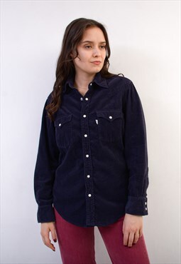 Vintage Levi's Women S Corduroy Shirt Button Up Jacket Dark