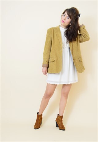VINTAGE 90S TAN CORDUROY JACKET BLAZER