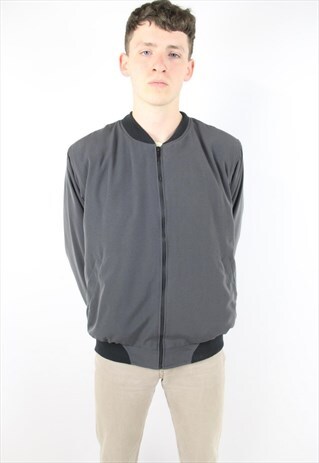 VINTAGE 90'S GREY BOMBER JACKET