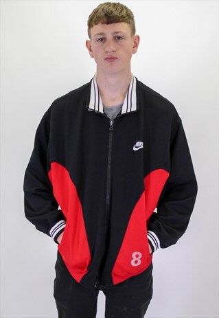 VINTAGE NIKE SHELL JACKET IN BLACK LARGE
