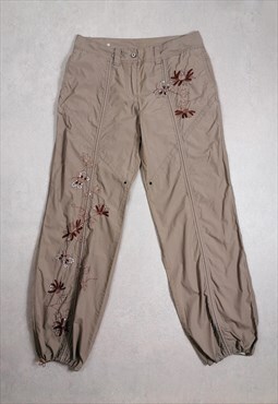 Y2K Soft Shell Low-Waist Cargo Pants Butterfly Sequins