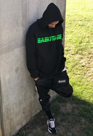 BAAD HOODIE BLACK SABOTAGE (GREEN NEOFUTUR)