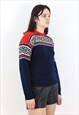 NORWEGIAN WOOL PULLOVER SWEATER PATTERNED JUMPER CHRISTMAS
