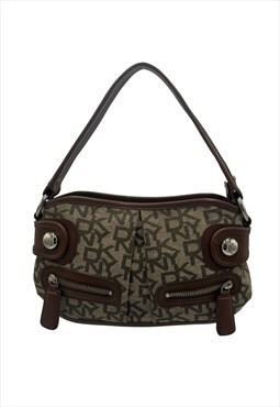 DKNY Vintage Monogram Brown Shoulder Bag