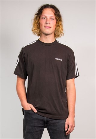 90'S ADIDAS CLASSIC THREE STRIPE BLACK T-SHIRT