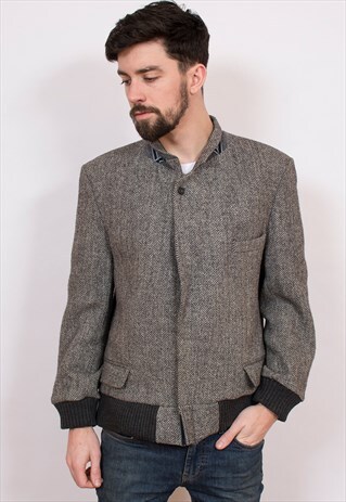 REWORKED HARRIS TWEED BOMBER JACKET