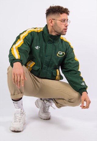 VINTAGE NFL JACKET GREEN BAY PACKERS PADDED COAT