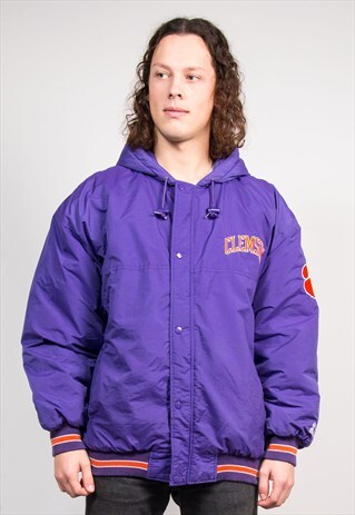 VINTAGE 90'S STARTER CLEMSON COLLEGE USA PADDED COAT