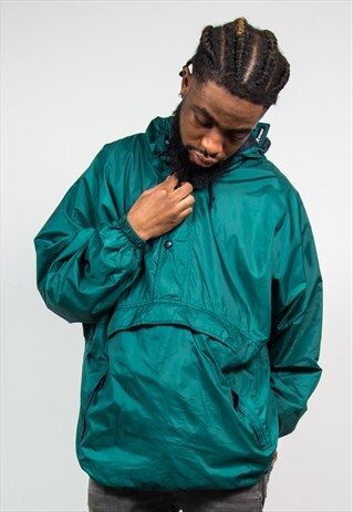 K-WAY WATERPROOF CAGOULE JACKET HALF ZIP PULL OVER ANORAK