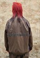 LUMINOUS TRACK JACKET BAGGY Y2K SHINY BOMBER BRONZE BROWN