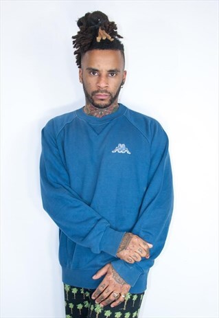 KAPPA EMBROIDED SWEATSHIRT BLUE