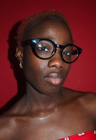 BLACK BOLD FRAME CLEAR LENS GLASSES