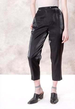 SPARKLY SHINY METALLIC HIGH WAIST CLASSY EVENING TROUSERS