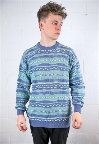VINTAGE 90S COOGI STYLE PATTERN KNIT JUMPER