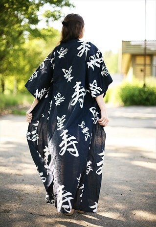 90'S EASTERN INSPIRED PRINT FESTIVAL BOHO MAXI KIMONO JACKET
