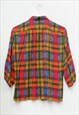 VINTAGE BRIGHT CHECK PATTERNED BLOUSE 
