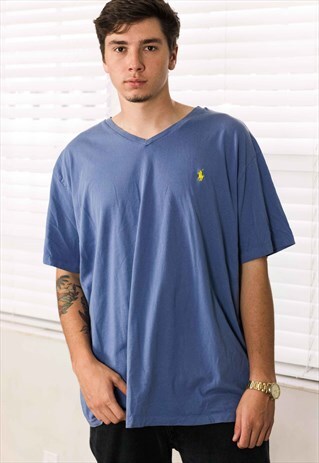 VINTAGE POLO RALPH LAUREN T-SHIRT LOGO 90S XXL 7.8