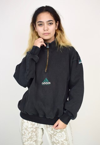 VINTAGE 90'S 1/4 ZIP ADIDAS EQUIPMENT SWEATSHIRT