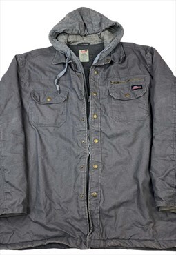 Grey dickies logo embroilery full zip up work jacket