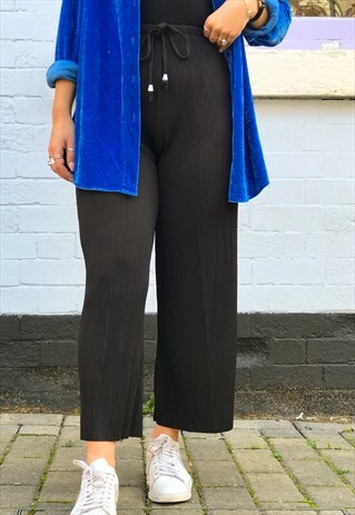 VINTAGE BLACK RIBBED CULOTTES