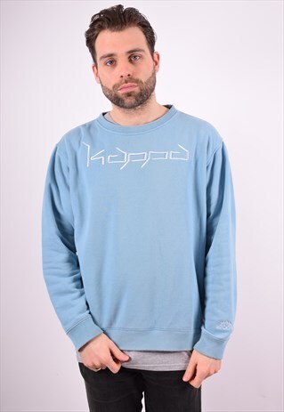 KAPPA MENS VINTAGE SWEATSHIRT JUMPER XL BLUE 90'S
