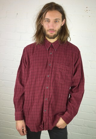 VINTAGE 90'S CHECKED CORDUROY SHIRT