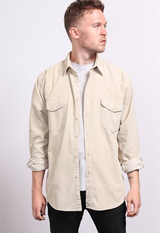 VINTAGE CORDUROY CORD SHIRT BEIGE