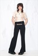 VINTAGE Y2K OFFICE SIREN FLARE TROUSERS IN BLACK