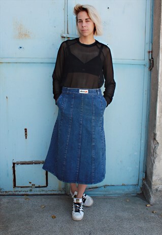 VINTAGE 90' COOL OLDSCHOOL DENIM A SHAPE ELLESSE SKIRT