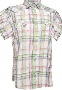 Vintage Checked Wrangler Puff-Sleeve Shirt - L