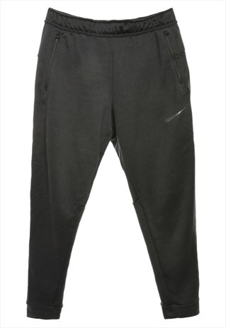 BEYOND RETRO VINTAGE BLACK NIKE TRACK PANTS - W32