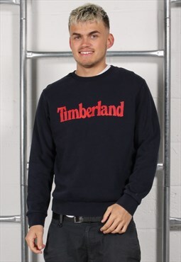 Vintage Timberland Sweatshirt in Navy Pullover Jumper Medium